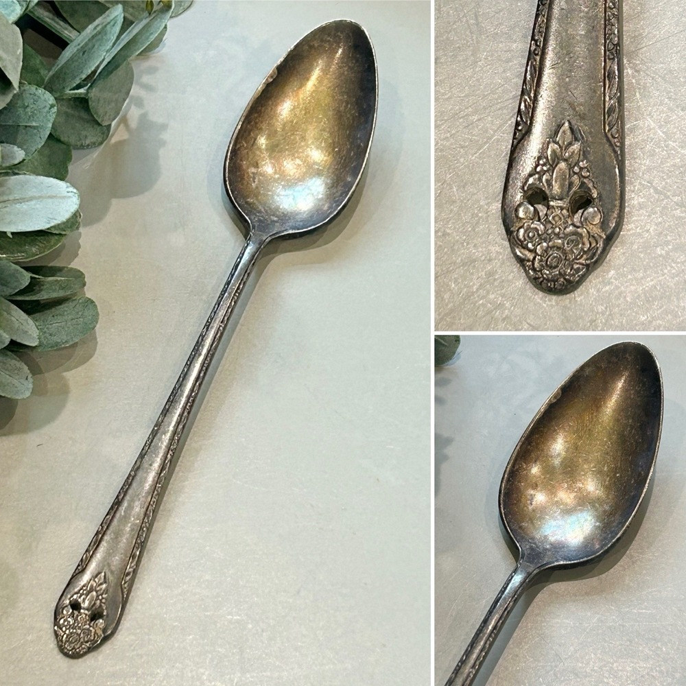 Holmes & Edwards Lovely Lady Vintage Silver Inlaid Table‎ Spoon Art Nouveau